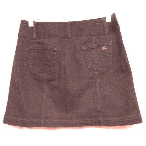 BURBERRY Blue Label, Black Denim Mini Skirt Button-Front (Size-See Measurements) - Picture 7 of 12